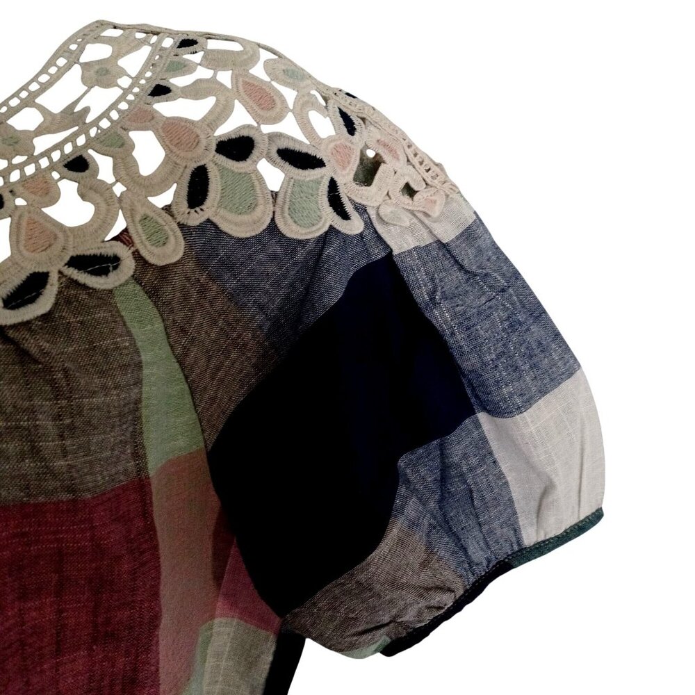 Mystree Patchwork Plaid Boho Cottagecore Crochet … - image 6